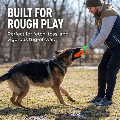 Carrot-Shaped Tough Chew Toy for Powerful Chewers